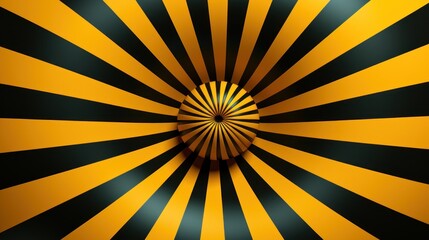 Obraz premium Abstract Psychedelic Tunnel of Yellow and Black Stripes