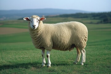 Sweet Lamb in Green Pasture