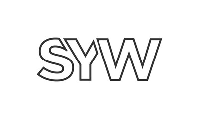 SYW logo design template with strong and modern bold text. Initial based vector logotype featuring simple and minimal typography. Trendy company identity.