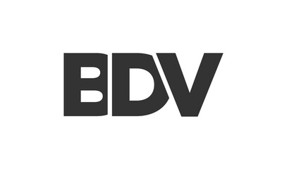 BDV logo design template with strong and modern bold text. Initial based vector logotype featuring simple and minimal typography. Trendy company identity.