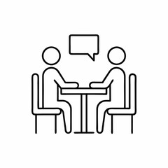 Business Meeting Line Art Vector Design.