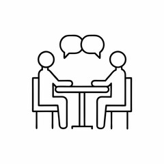 Business Meeting Line Art Vector Design.