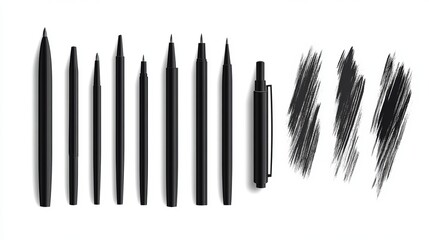 A set of artistic pen brushes showcasing handdrawn grunge strokes A versatile collection for creative illustrations and textured designs