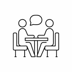 Business Meeting Line Art Vector Design.