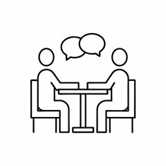 Business Meeting Line Art Vector Design.