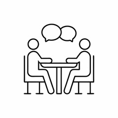 Business Meeting Line Art Vector Design.