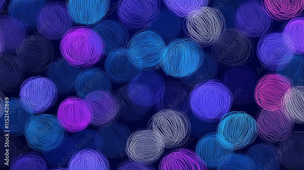 Poster a vector seamless pattern with handdrawn ink circle textures resembling fireworks an abstract and dy