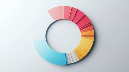 Obraz premium Colorful circular paper design ideal for presentations, infographics, and modern graphic projects.