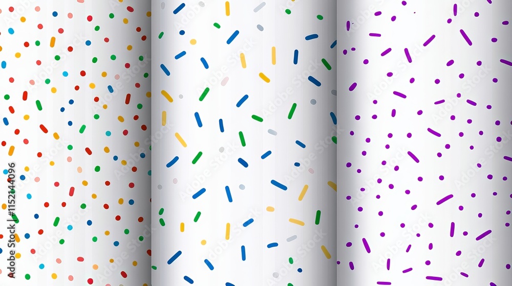 Aufkleber abstract seamless patterns of colorful checkered designs with polka dots and confetti scattered acro