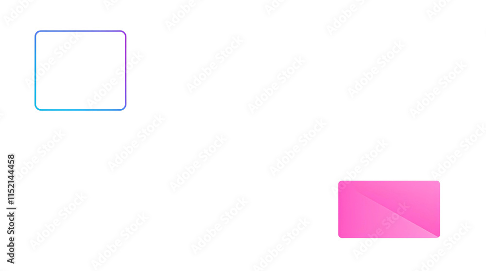 Aufkleber minimal white background with a subtle purple and blue rectangular shape in the corner, offering a c