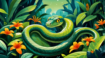 Green snake landscape