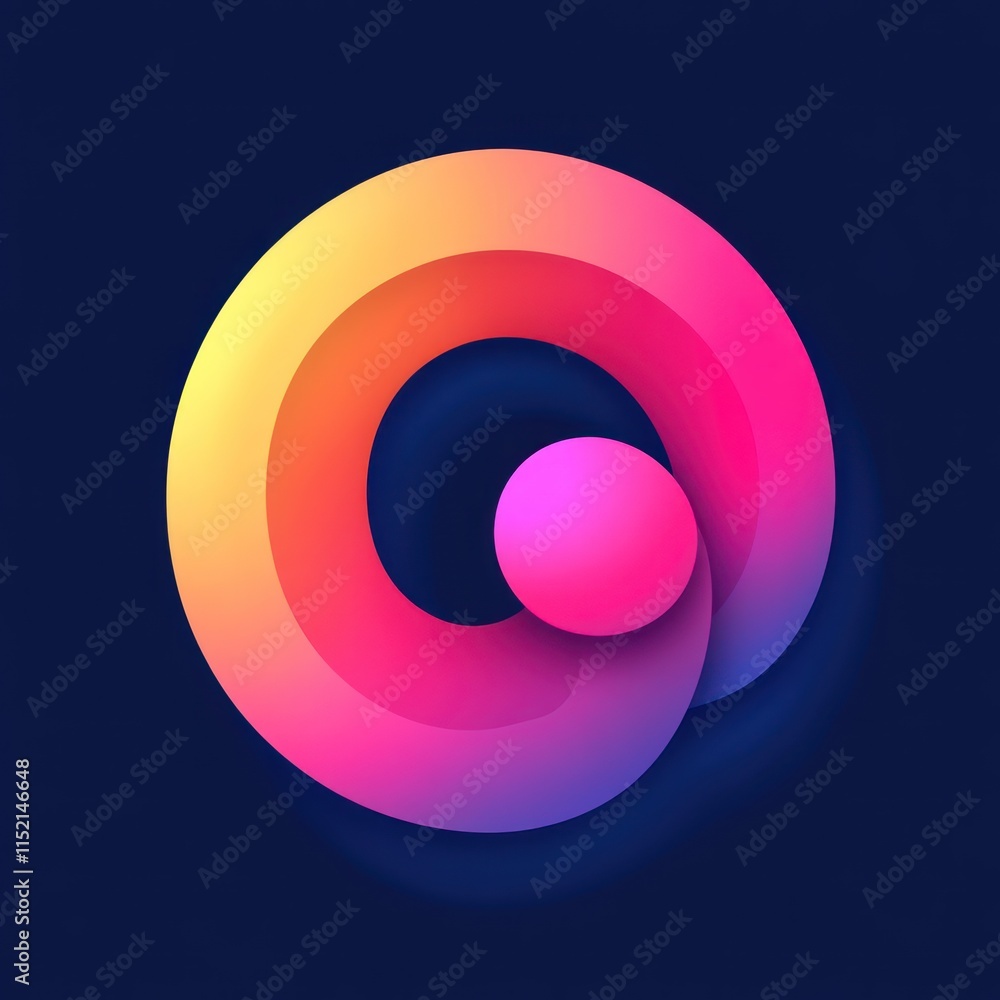 Poster abstract colorful circular design with sphere.