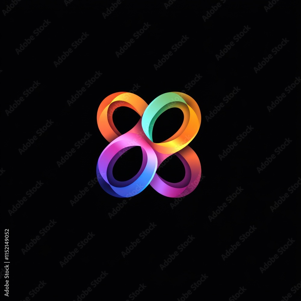 Poster abstract colorful intertwined design element.