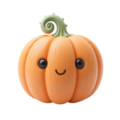 Cute Happy Pumpkin Autumn Halloween Fall 3D Render Cartoon Illustration Festive Smiling Gourd