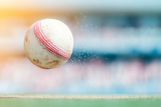Dynamic Cricket Action Focused Shot of Cricket Ball in Motion at Women’s Sports Event