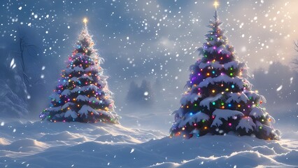 Obraz premium A mild Christmas day with a lot of snowfall