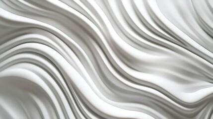 Abstract white wave texture with smooth undulating surfaces creating a serene and modern look.