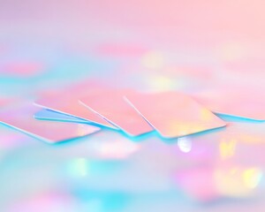 Pastel Surreal Card Deck on Softly Lit Table - Dreamy Abstract Gaming Concept