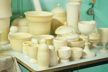 Wooden toys. The process of making handmade wooden products. Hand painted wooden toys..