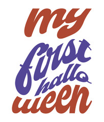 Retro, Hello Ween, Craft Design. T-shirt Design. Illustratio