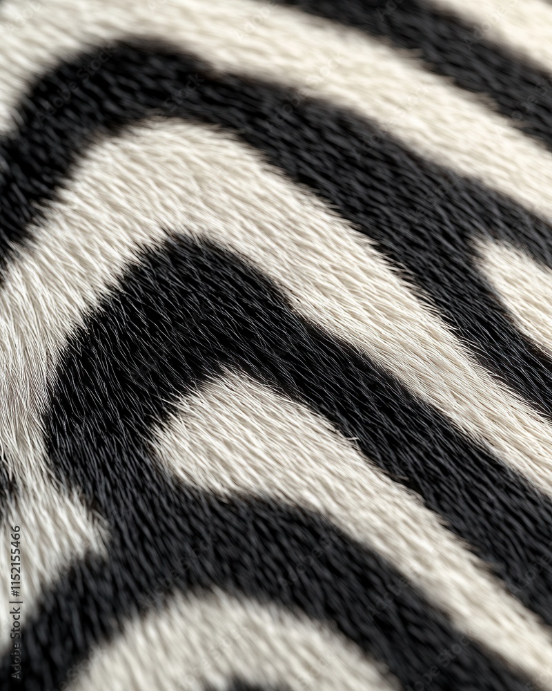 Poster detailed close-up of black and white zebra stripes showing the unique texture and pattern of the fur