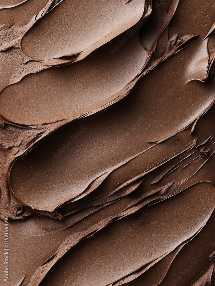Poster rich chocolate spread with smooth texture layered and swirled artistically on a surface for a delect