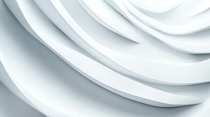 Fototapeta premium Abstract layers of white paper create a smooth, elegant background suitable for various design projects.