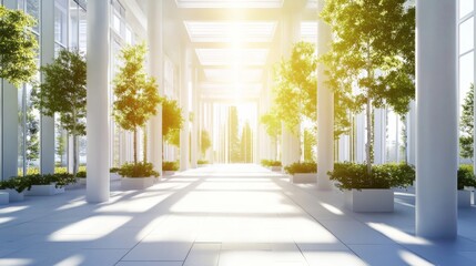 Bright Outdoor Area with Clean Design and Distancing Practices