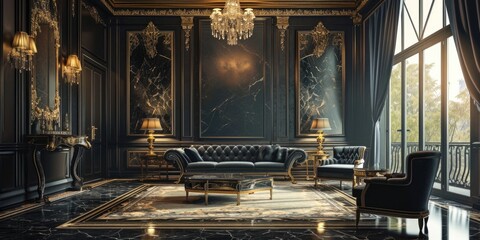 Opulent Elegance: Exclusively Luxurious 8K Interior Design Background for High-end Brands and Events