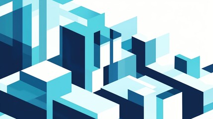 Abstract geometric shapes in blue hues, perfect for backgrounds, posters, and modern art projects.