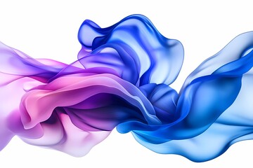 Colorful Flowing Fabric Waves in Shades of Pink and Blue