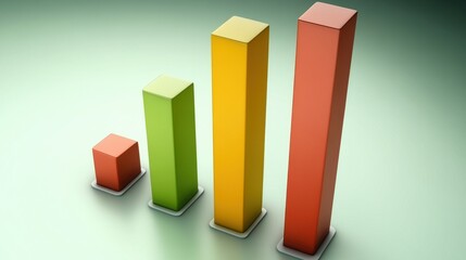 Colorful bar graph representing growth and progress in a modern design.
