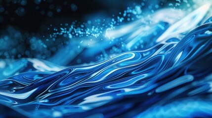 Rippling blue water with luminous waves creating a tranquil underwater atmosphere in a deep ocean setting during daylight