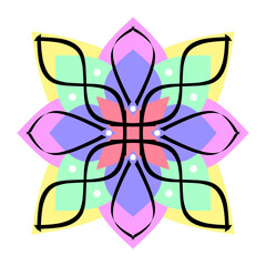 Mandala illustration with bright colors