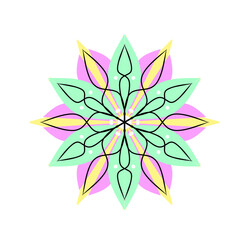 Mandala illustration with bright colors