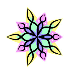 Mandala illustration with bright colors