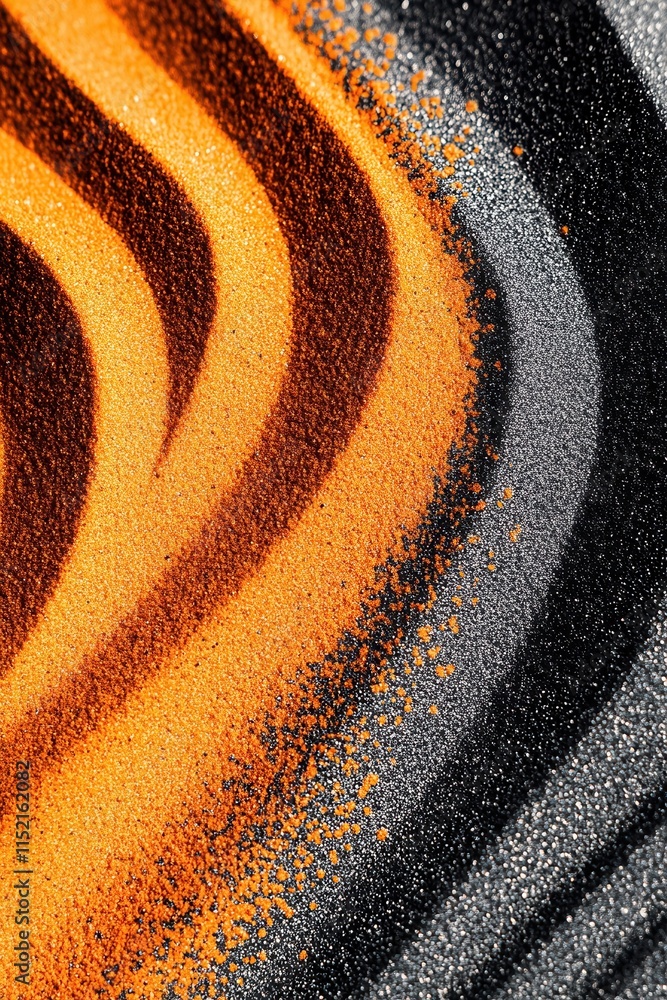 Aufkleber colorful waves of sand create mesmerizing patterns in a close-up view highlighting textures and grad