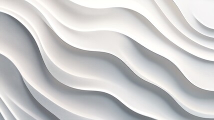 Obraz premium Abstract design featuring flowing white waves, creating a modern and elegant architectural texture.