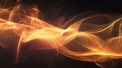 Abstract design featuring flowing, vibrant orange flames against a dark background, ideal for creative projects.