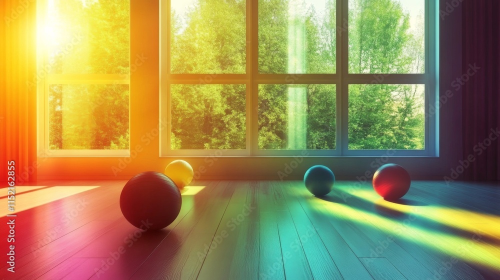 Poster modern classroom design with light and colorful elements
