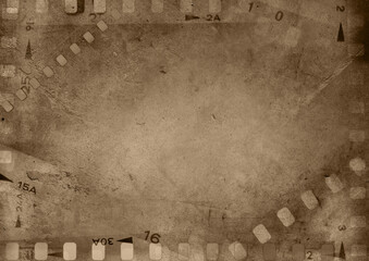 Film negatives brown background