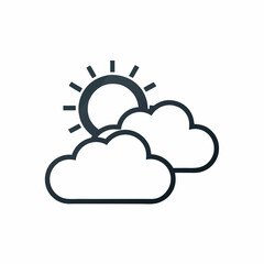 Sun and Cloud Vector Design.