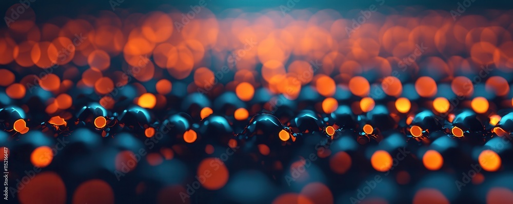 Poster a vibrant abstract composition featuring a multitude of glowing orbs, creating a mesmerizing play of