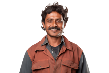 Indian men mechanic on transparent background png cutouts. Images for graphic designers. Image for flyers. Topics related to mechanic. Mechanic world. Job offer. Recruitment. India. Indian. Isolated.