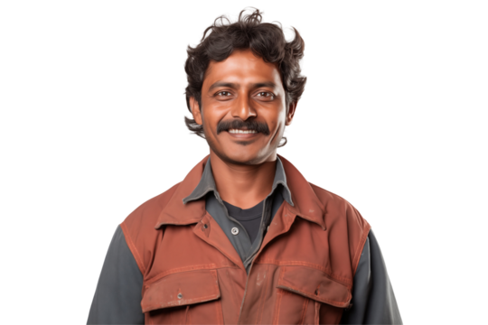 Indian men mechanic on transparent background png cutouts. Images for graphic designers. Image for flyers. Topics related to mechanic. Mechanic world. Job offer. Recruitment. India. Indian. Isolated.