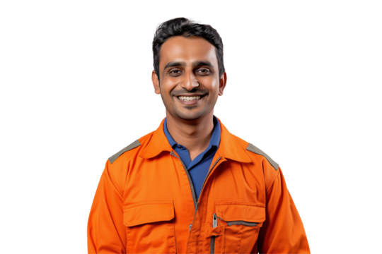 Indian men mechanic on transparent background png cutouts. Images for graphic designers. Image for flyers. Topics related to mechanic. Mechanic world. Job offer. Recruitment. India. Indian. Isolated.