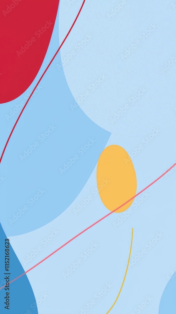 Aufkleber Modern abstract design featuring overlapping circles and lines in a variety of vibrant colors, forming a dynamic and visually captivating composition that engages the viewer