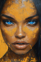 Vivid Graffiti Portrait of a Woman's Face in Urban Art Style. Generative AI.