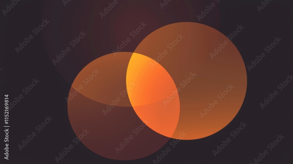 Poster two overlapping orange circles create a captivating light effect against a dark background, forming 