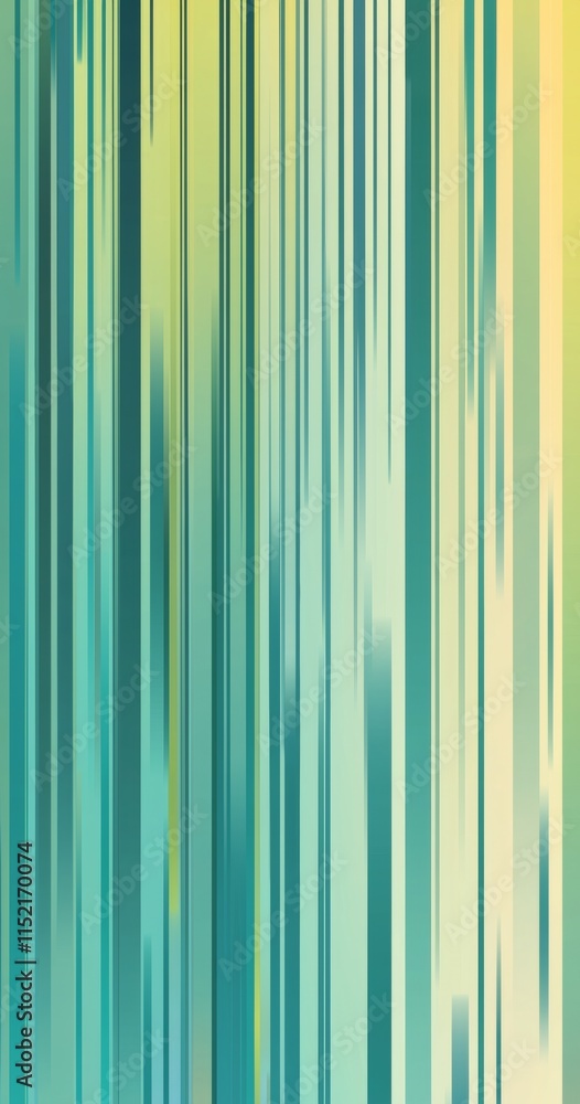Poster vertical stripes in shades of green and yellow create a dynamic and visually engaging abstract backg